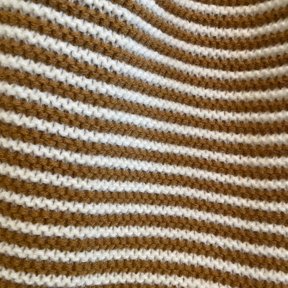 The North Face Womens Striped Infinity Scarf Tan White Chunky Knit One Size - Picture 3 of 5